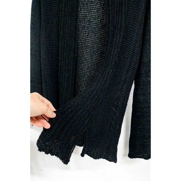 Georgina Estefania Dallas Knit in USA Black Open Woven Sweater Cardigan M - Picture 6 of 7
